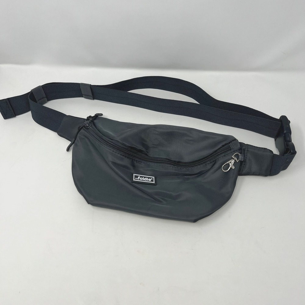 The Foldie WAIST FANNY PACK Crossbody Belt Bag GRAY Nylon Travel RFID